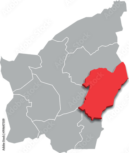 FAETANO municipality map ADMINISTRATIVE DIVISIONS of SAN MARINO 3d isometric map photo