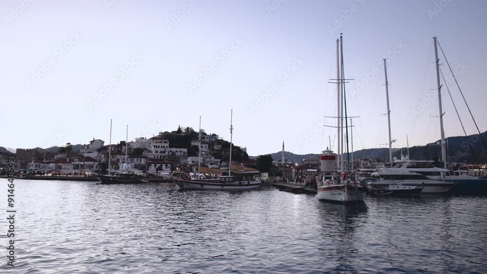 Panorama Of The Evening Marmaris From The Water Side, Turkey Panorama Of The Evening Marmaris From The Water Side, Turkey