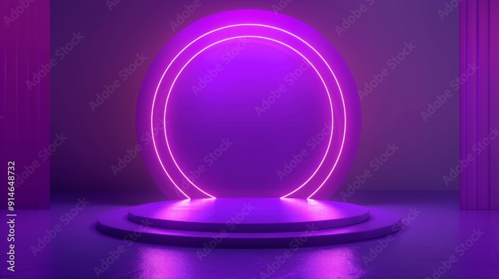 Purple podium and abstract background for modern award ceremonies on websites. AI generated Purple podium and abstract background for modern award ceremonies on websites. AI generated