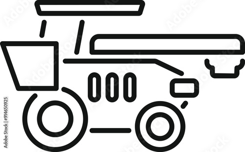 Combine harvester is harvesting grain in a field