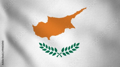 National Flag of Cyprus Waving - 4K Cyprus Flag 