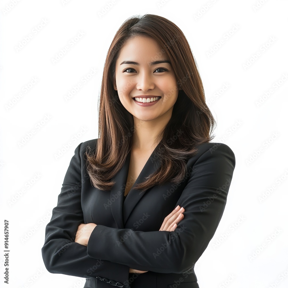 Smiling businesswoman stands on the white background. Smiling businesswoman stands on the white background.