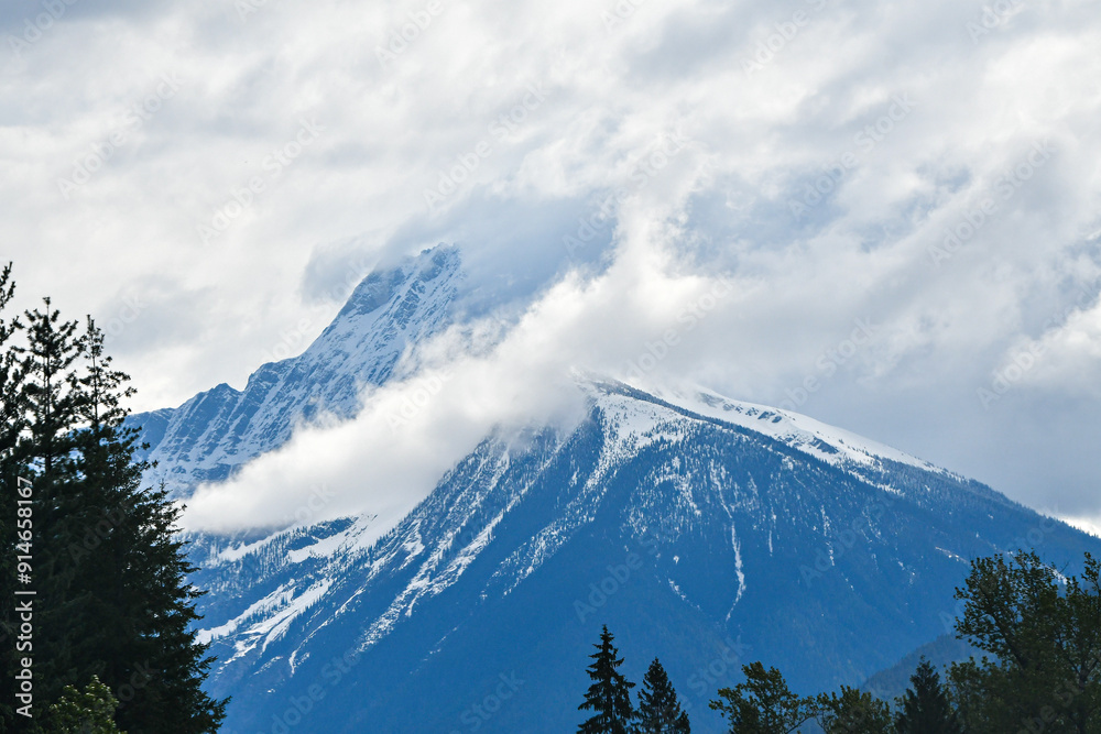Banff National Park Mountains Covered in Clouds Banff National Park Mountains Covered in Clouds
