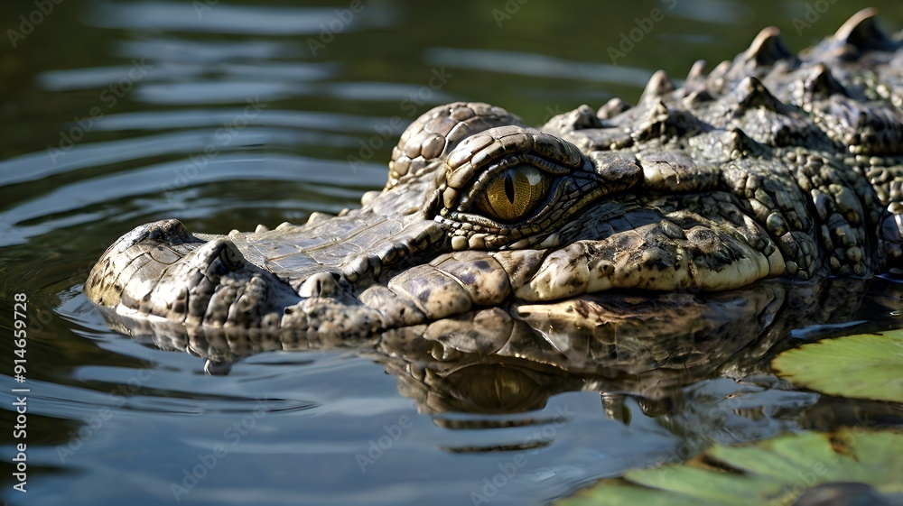Fototapeta premium crocodile in the water