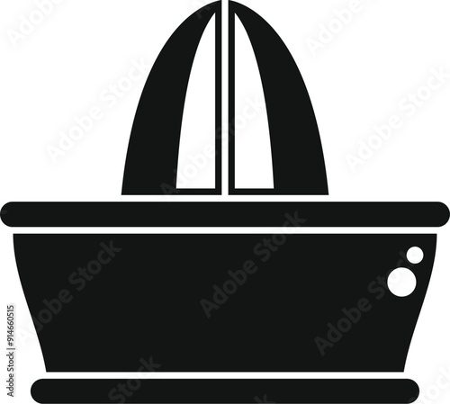 Simple icon of a manual citrus juicer extracting fresh juice
