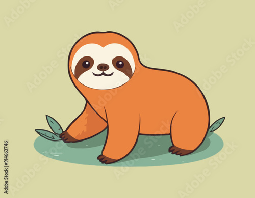 Cute orange sloth