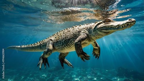 crocodile in the water