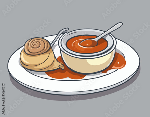 French cuisine - Escargot with sauce