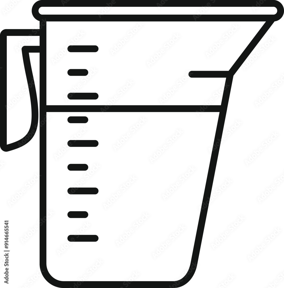 Measuring cup icon representing the concept of accurately measuring liquids for cooking and baking