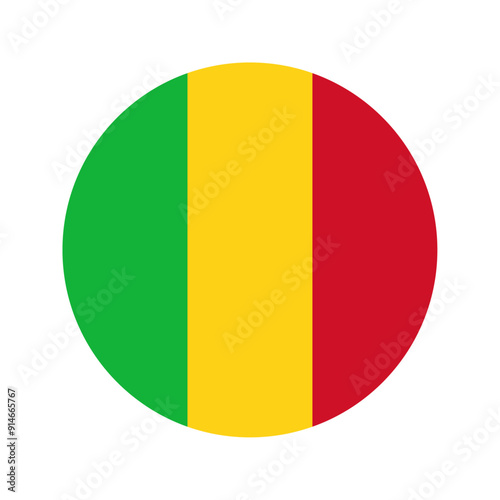 Free Download Round Mali flag icon - GFXLoad