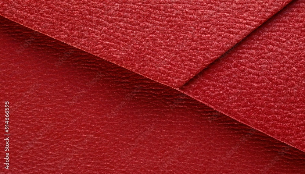 Fototapeta premium Red Textured Leather Envelope Close-Up