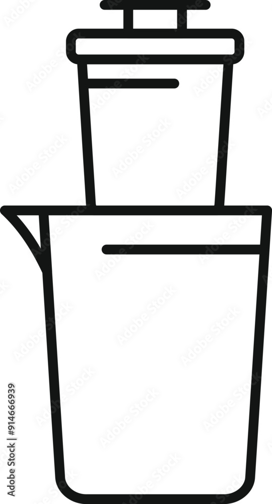 Simple line icon of a french press coffee maker, perfect for representing coffee brewing processes Simple line icon of a french press coffee maker, perfect for representing coffee brewing processes