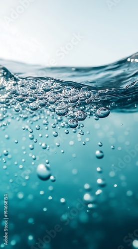 Light blue water with a white background and a gradient light green color, clean and pure nature concept, fresh background