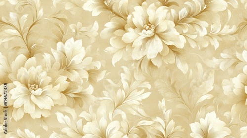 Vintage floral pattern background with intricate details and a timeless feel, great for a classic and elegant design theme..