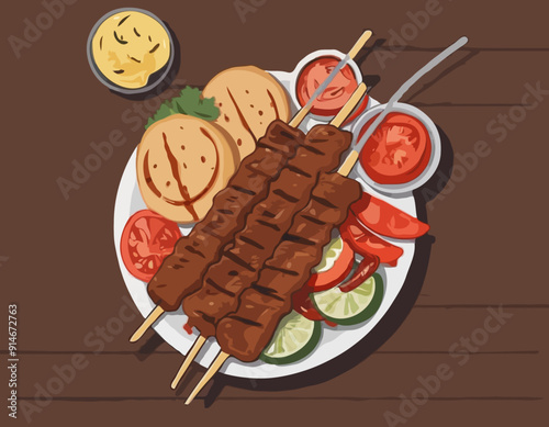 Grilled kebab