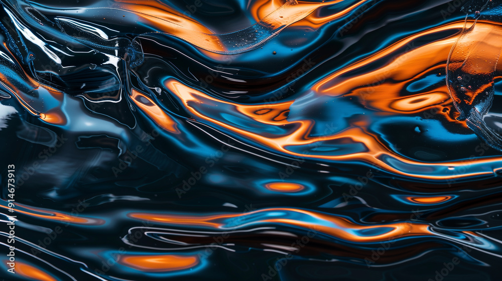 Vibrant Swirls of Blue and Orange Liquid Art Captured During Evening Light Vibrant Swirls of Blue and Orange Liquid Art Captured During Evening Light
