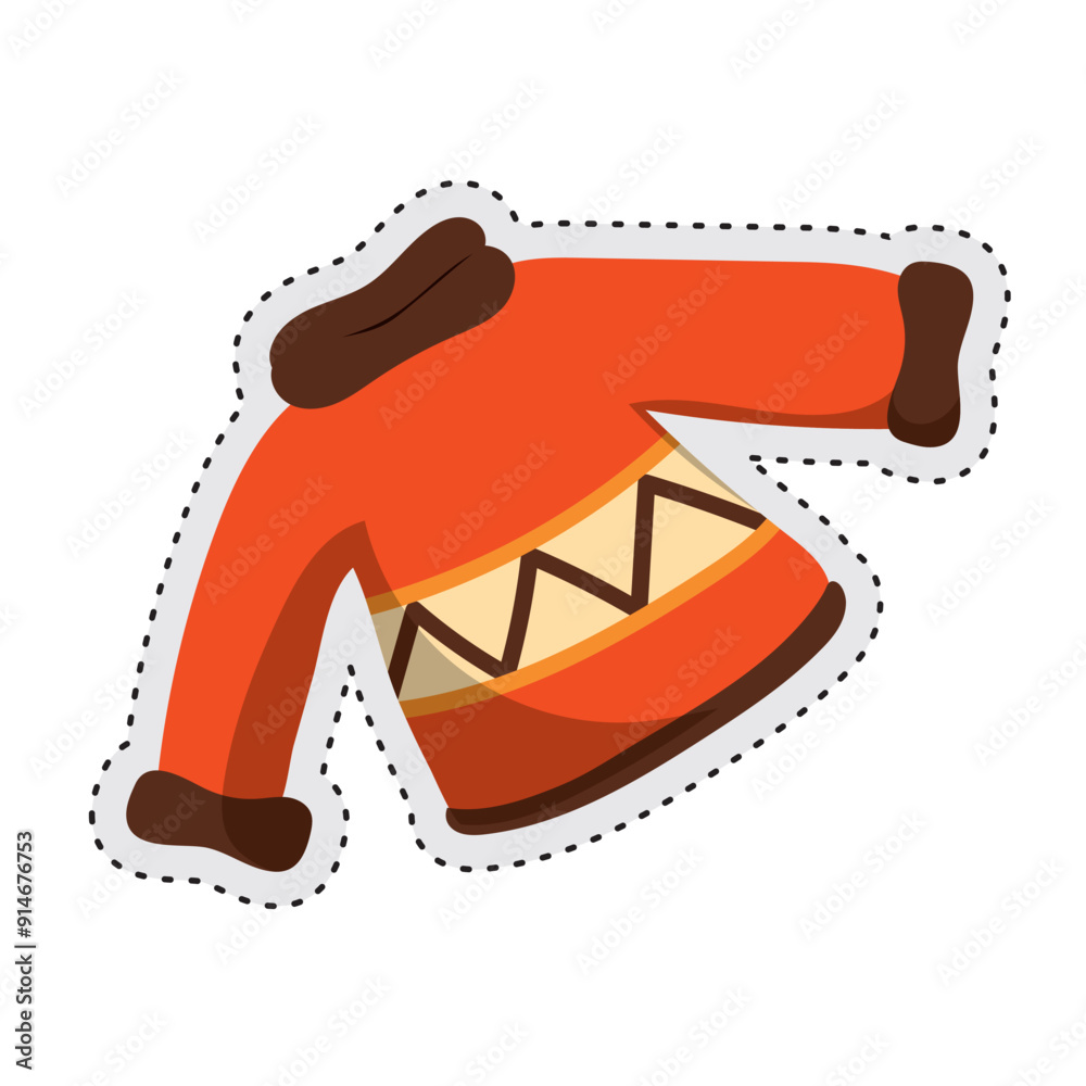 sweater Autumn clothes sticker icon Vector sweater Autumn clothes sticker icon Vector
