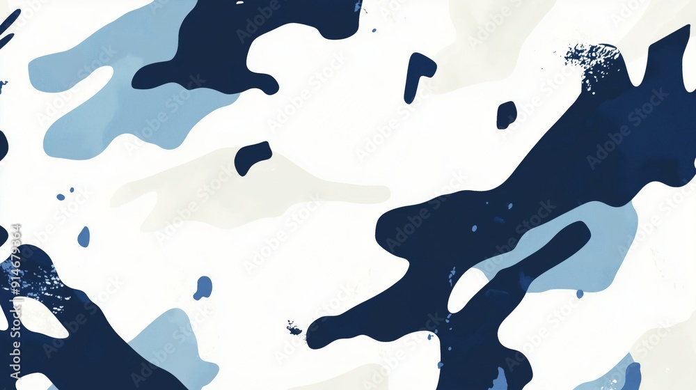 Abstract Blue and White Camouflage Design Pattern Abstract Blue and White Camouflage Design Pattern