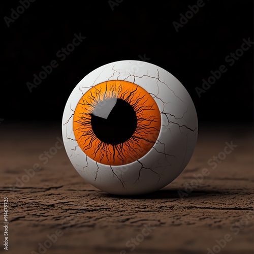 A creepy eyeball clipart, Halloween element, colorful 3D illustration photo