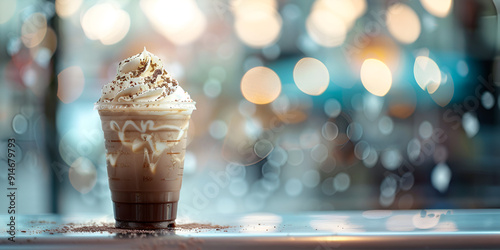 Mocha Iced Coffee with Chocolate Syrup and Whipped Cream
