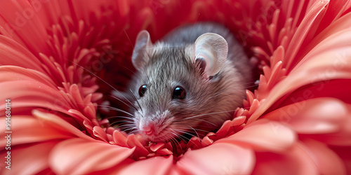 Close up on adorable possum in desert
