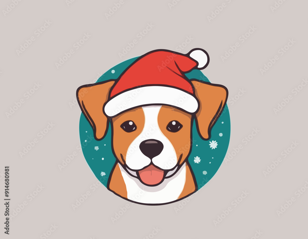 Dog icon christmas- illustration Dog icon christmas- illustration