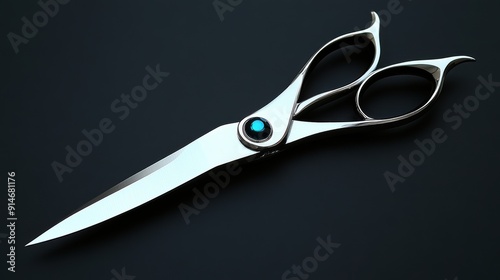 Elegant Scissors on Dark Background