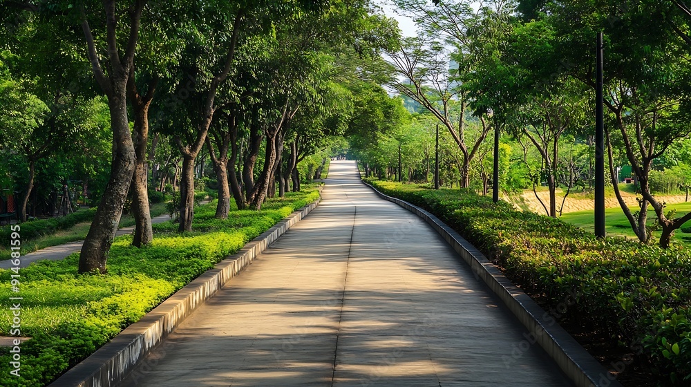 Walk way in Queen Sirikit ParkBangkokThailand : Generative AI Walk way in Queen Sirikit ParkBangkokThailand : Generative AI
