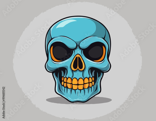 Skull cartoon icon. vector illustration.
