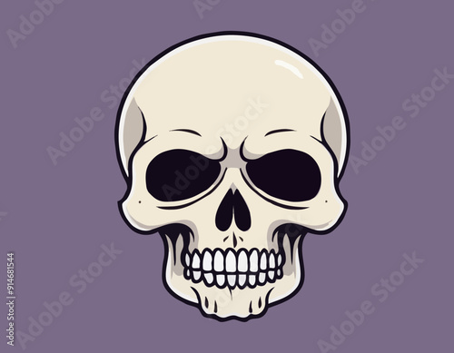 Skull cartoon icon. vector illustration.
