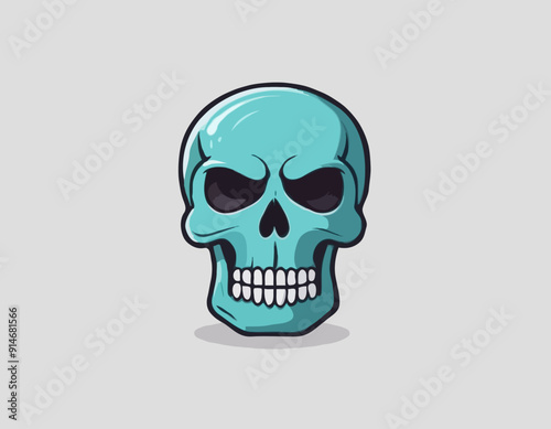 Skull cartoon icon. vector illustration.
