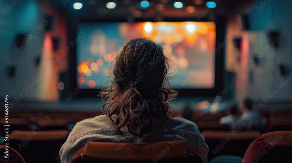 Cinema Audience: A Person Watching a Movie