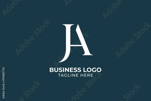 Abstract letter JA logo abstract shape in the creative way, Letter J logo monogram, minimal style identity initial logo mark 
