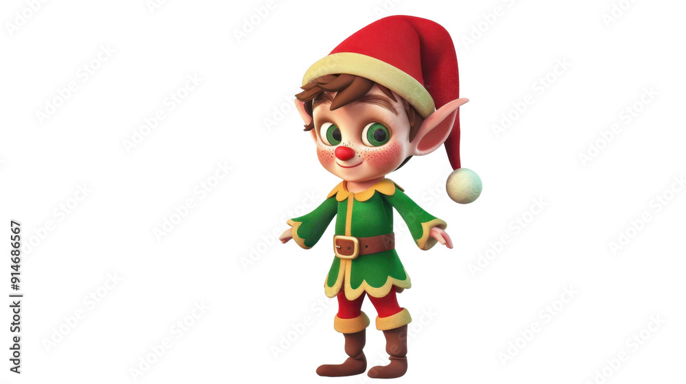 Cartoon Christmas elf on transparent background Cartoon Christmas elf on transparent background