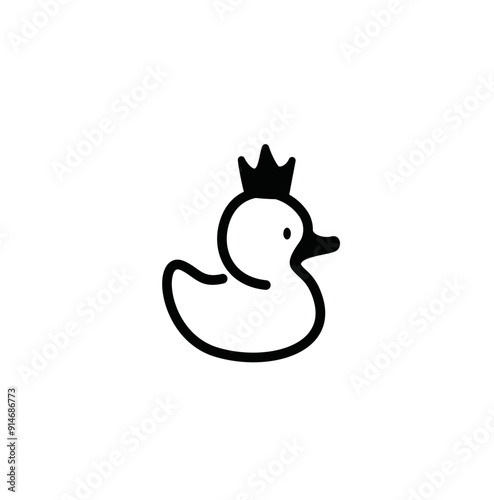 crowned duck vector