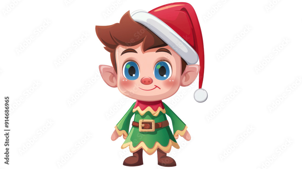 Cartoon Christmas elf on transparent background Cartoon Christmas elf on transparent background