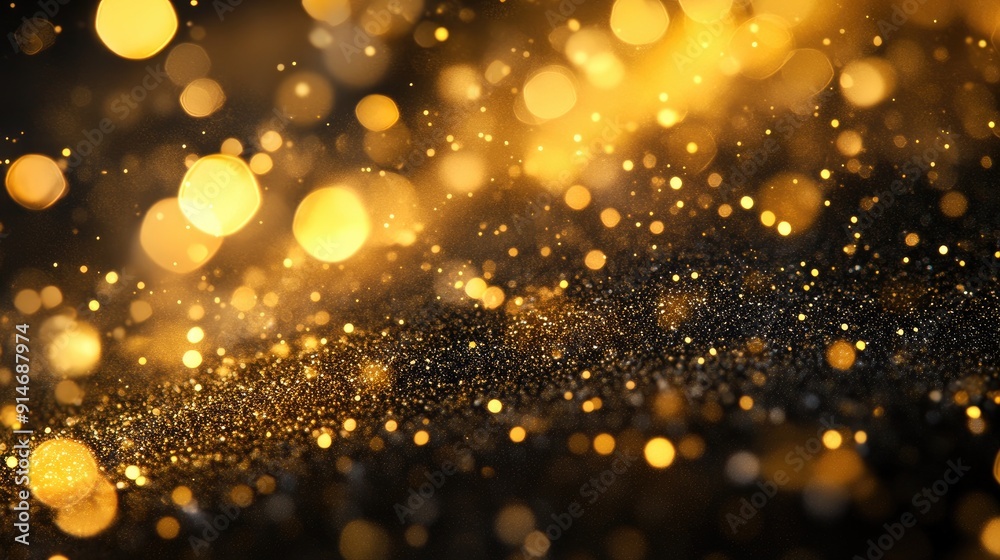 Golden glitter background with bokeh. Perfect for celebratory or festive designs. Golden glitter background with bokeh. Perfect for celebratory or festive designs.