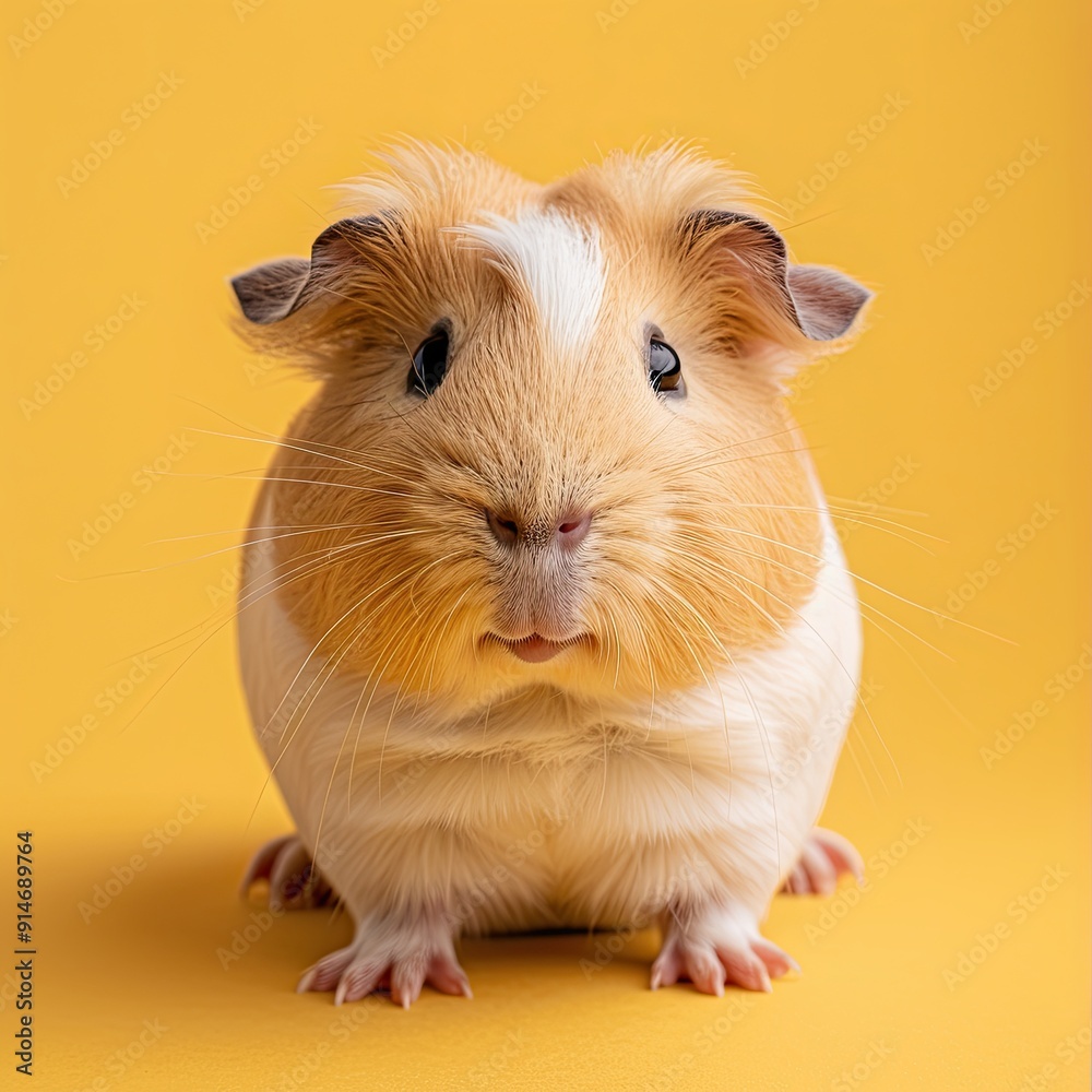 Fototapeta premium Guinea Pig isolated on paper background