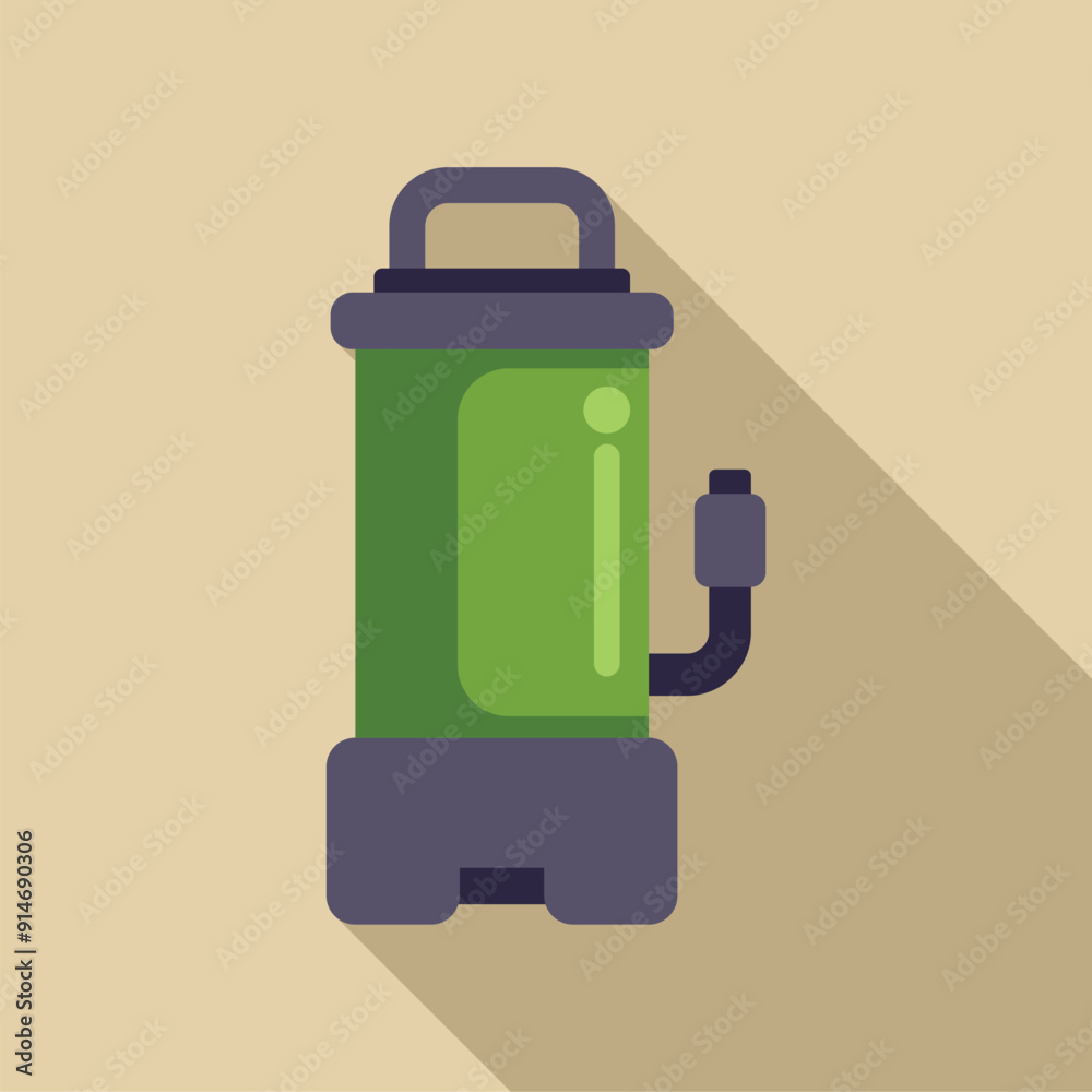 Green water pump standing on the ground, designed for garden irrigation systems Green water pump standing on the ground, designed for garden irrigation systems