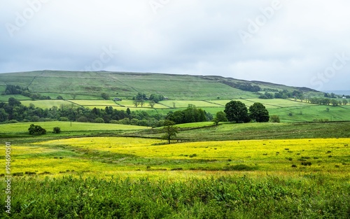 Obraz na płótnie Farms over North Pennines, Cumbria, Durham, Northumberland, North Yorkshire, England w salonie