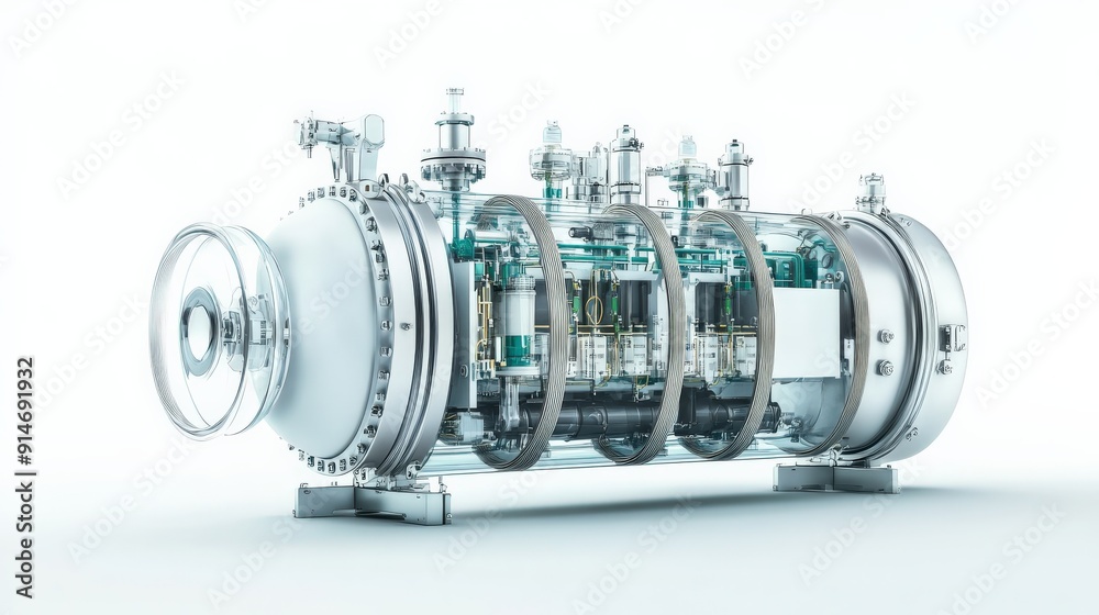 High-tech industrial machine with shiny metallic components and intricate details designed for advanced manufacturing processes. High-tech industrial machine with shiny metallic components and intricate details designed for advanced manufacturing processes.
