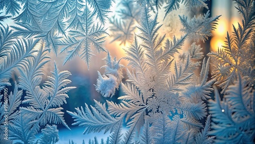 Imaginary frostwork on a window highlighting intricate details, frostwork, clarity, window, intricate, details