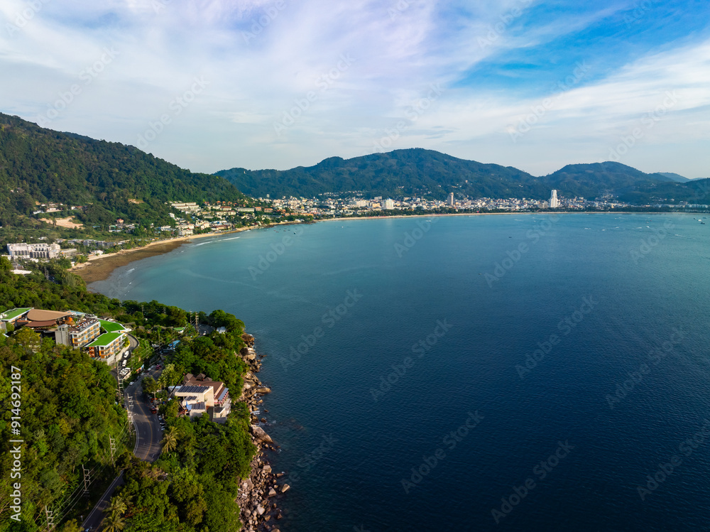 Beautiful seashore in Phuket island Thailand, Sunny summer day ocean background Beautiful seashore in Phuket island Thailand, Sunny summer day ocean background