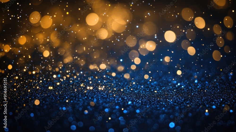 Sparkling blue and gold glitter background. Perfect for adding a touch of magic and glamour to your designs. Sparkling blue and gold glitter background. Perfect for adding a touch of magic and glamour to your designs.