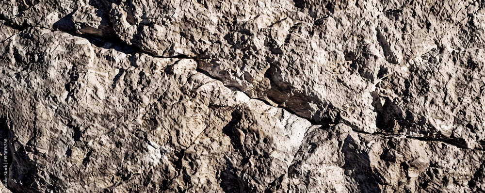 Naklejka premium Close-up of Cracked Rock Surface.