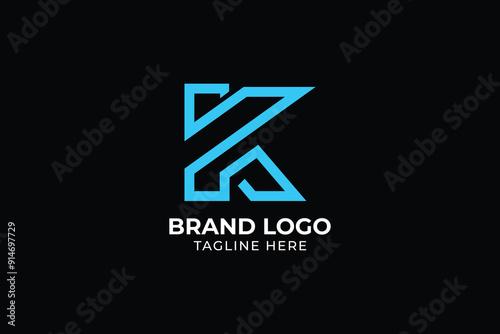 Minimalist letter K logo icon line design template element for modern business logo company, app, icons, 