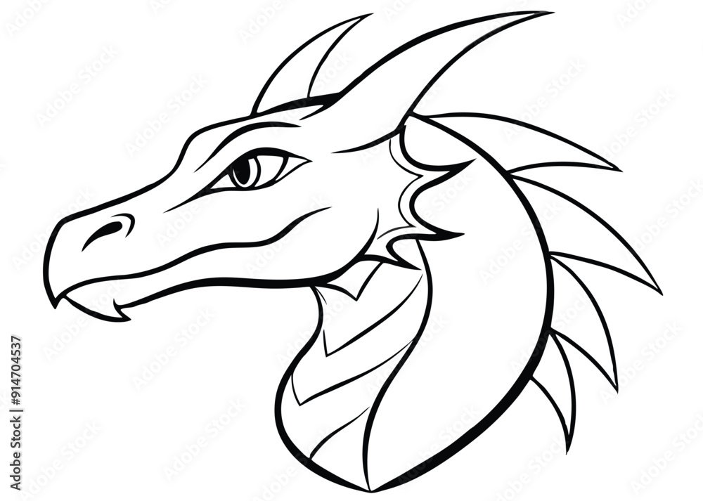 dragon head silhouette vector illustration dragon head silhouette vector illustration