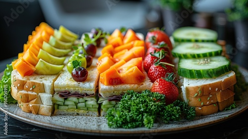 Colorful Fruit and Vegetable Sandwiches