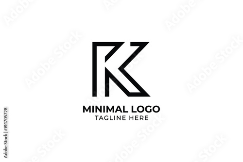Minimalist letter K logo icon line design template element for modern business logo company, app, icons, 