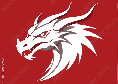 Wallpaper Mural dragon head silhouette vector illustration  Torontodigital.ca